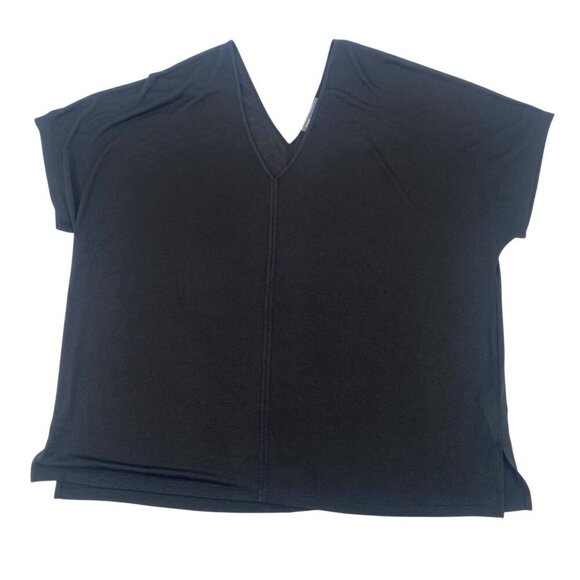 Vince Women’s Size M Black Dolman Sleeve V-Neck Blouse Rayon Knit Lightweight - Picture 2 of 7